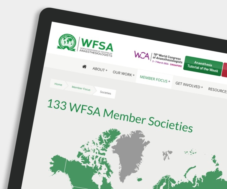 The World Federation of Societies of Anaesthesiologists Members' page.