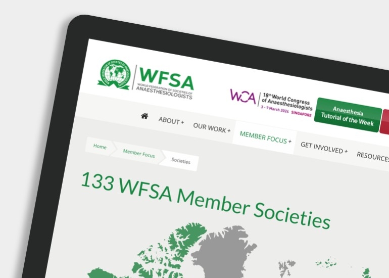 WFSA - homepage screenshot