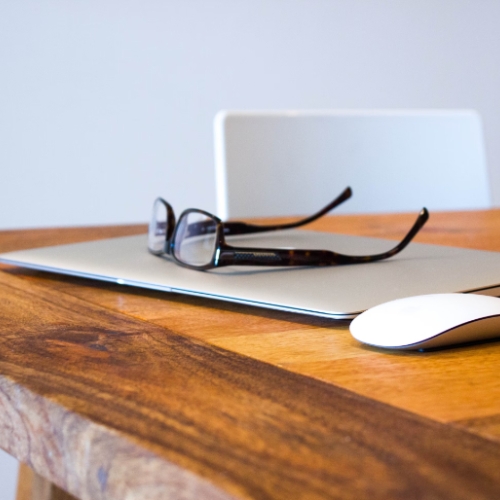 Laptop on desk