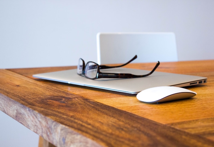 Laptop on desk