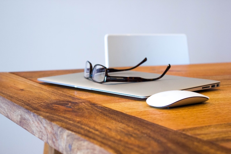 Laptop on desk